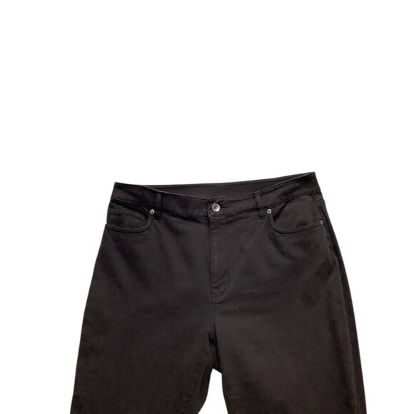 LL Bean Straight Leg Classic Fit High Rise Stretch Womens Jeans Size 14 Black - Picture 3 of 8